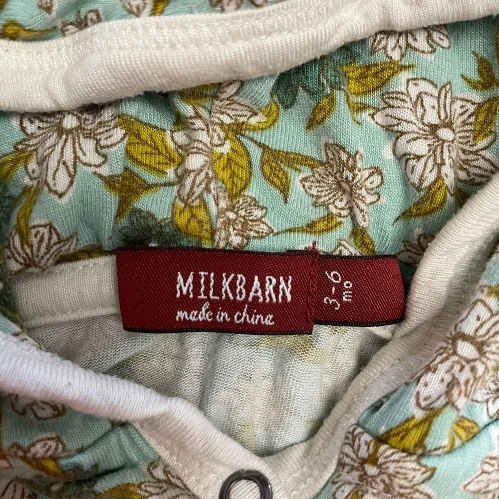 Milkbarn baby girls floral hooded romper‎ 3-6 months